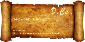 Deckner Csongor névjegykártya